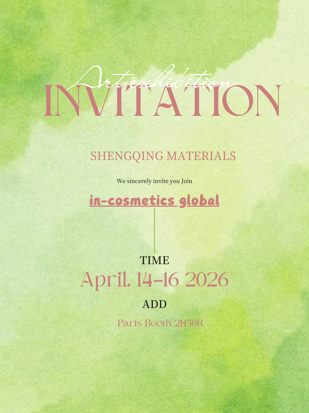 Shengqing Mengundang Anda ke in-cosmetics Global 2026 di Paris